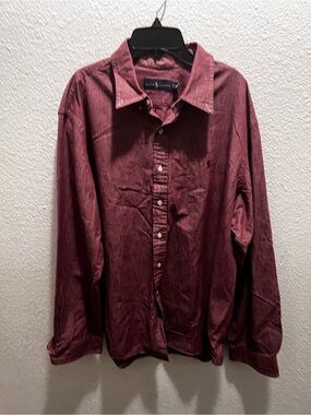 Ralph Lauren Burgundy Button-Down Shirt